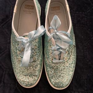 Keds for Kate Spade light blue sparkle sneakers